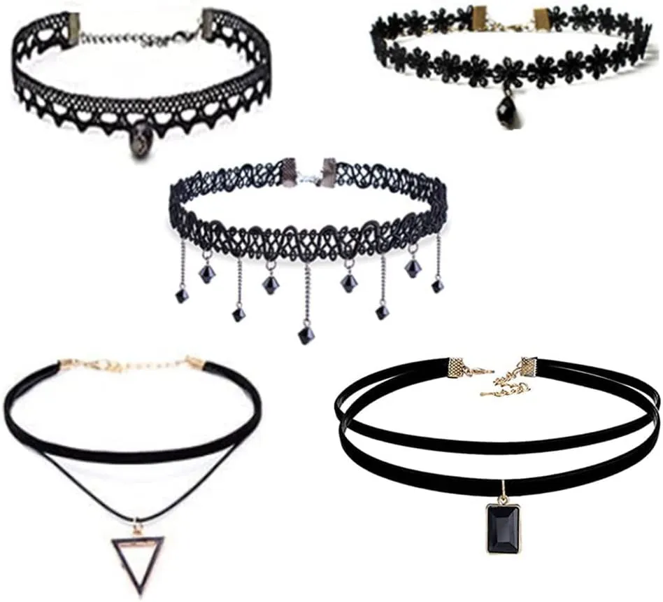 10PCS Black Velvet Choker Necklaces