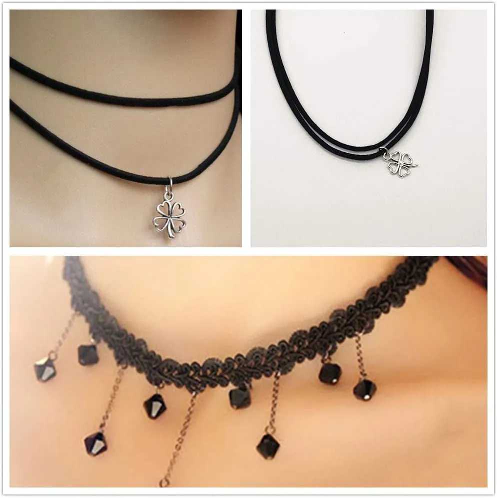 10PCS Black Velvet Choker Necklaces