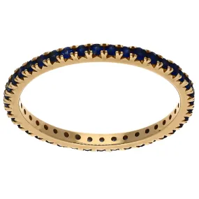 14K Yellow Gold Sapphire Eternity Stackable Band Ring