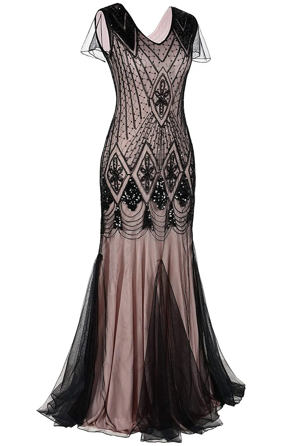 1920s Sequins Flapper Long Dress