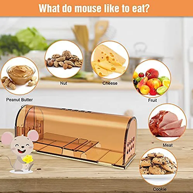 4 Pack Humane Mouse Traps No Kill, Live Mouse Trap, Reusable Mice Trap Catch for House & Outdoors