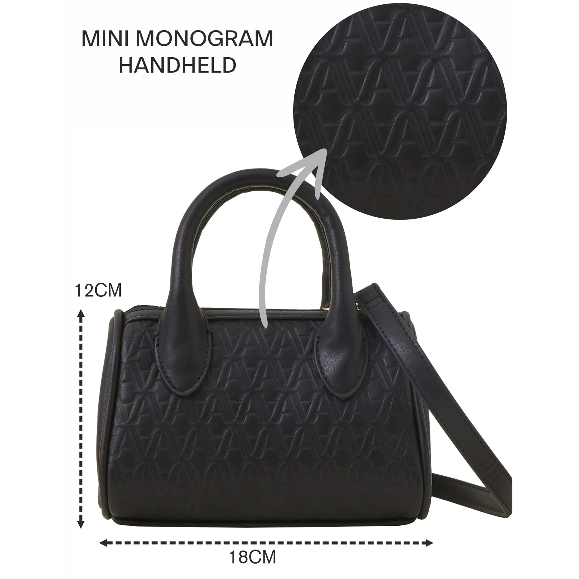 Accessorize London Women's Black Monogram Handheld Sling Bag