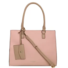 Accessorize London Women's Faux Leather Pink Reva Shoulder bag