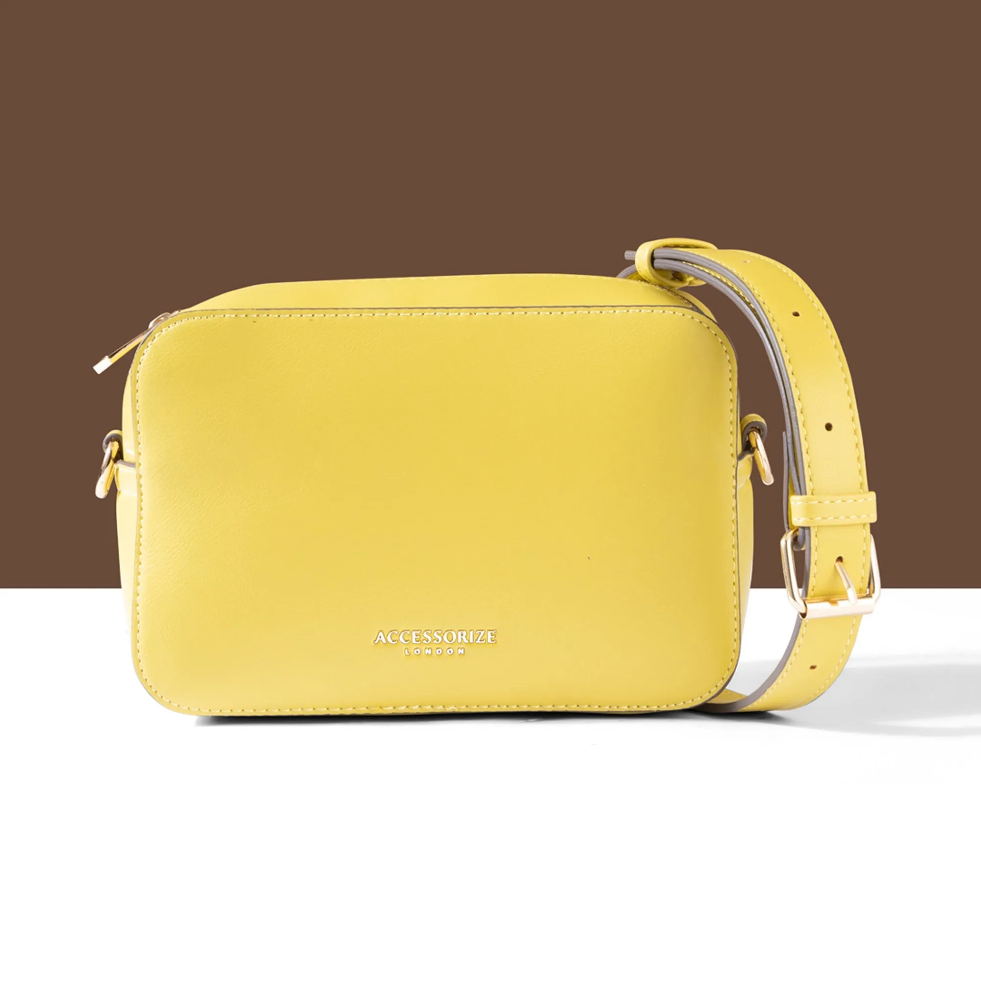 Accessorize London Women's Yellow Pocket Sling Bag