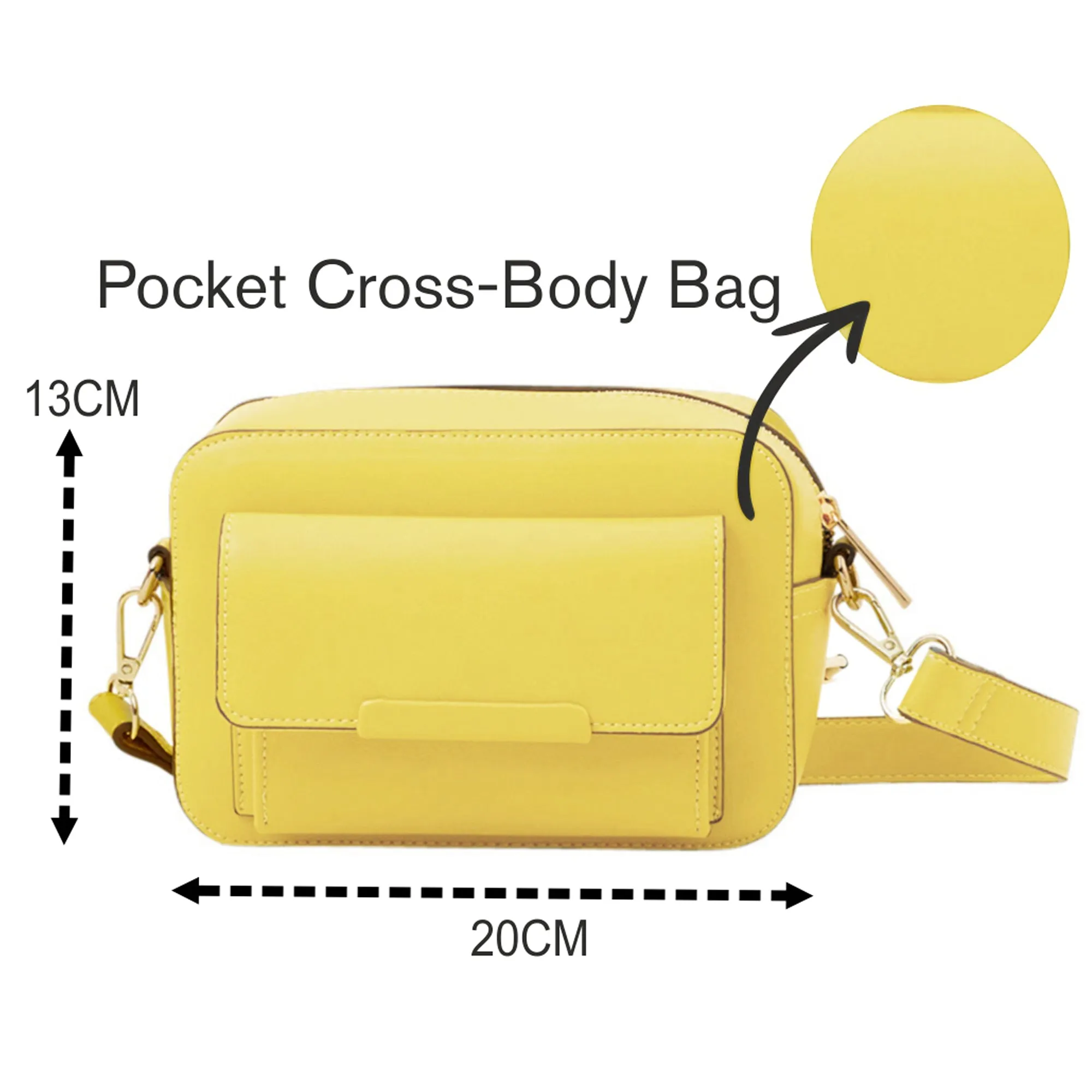 Accessorize London Women's Yellow Pocket Sling Bag