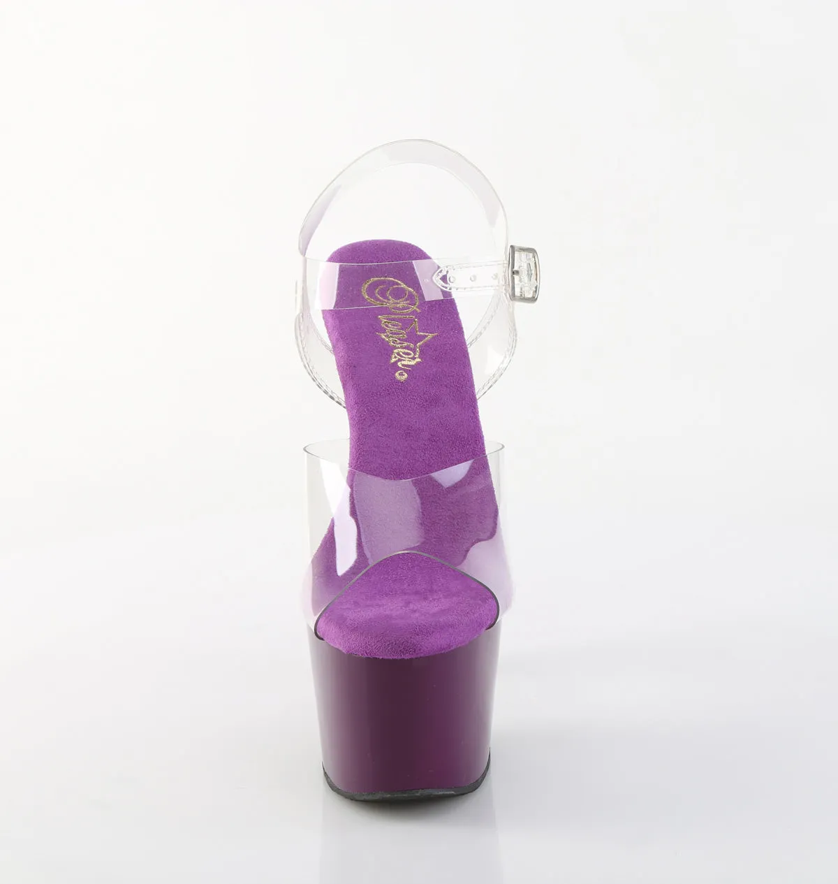 ADORE-708 Purple & Clear Platform Heels