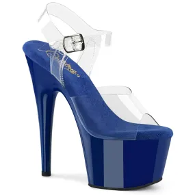 ADORE-708 Royal Blue & Clear Platform Heels