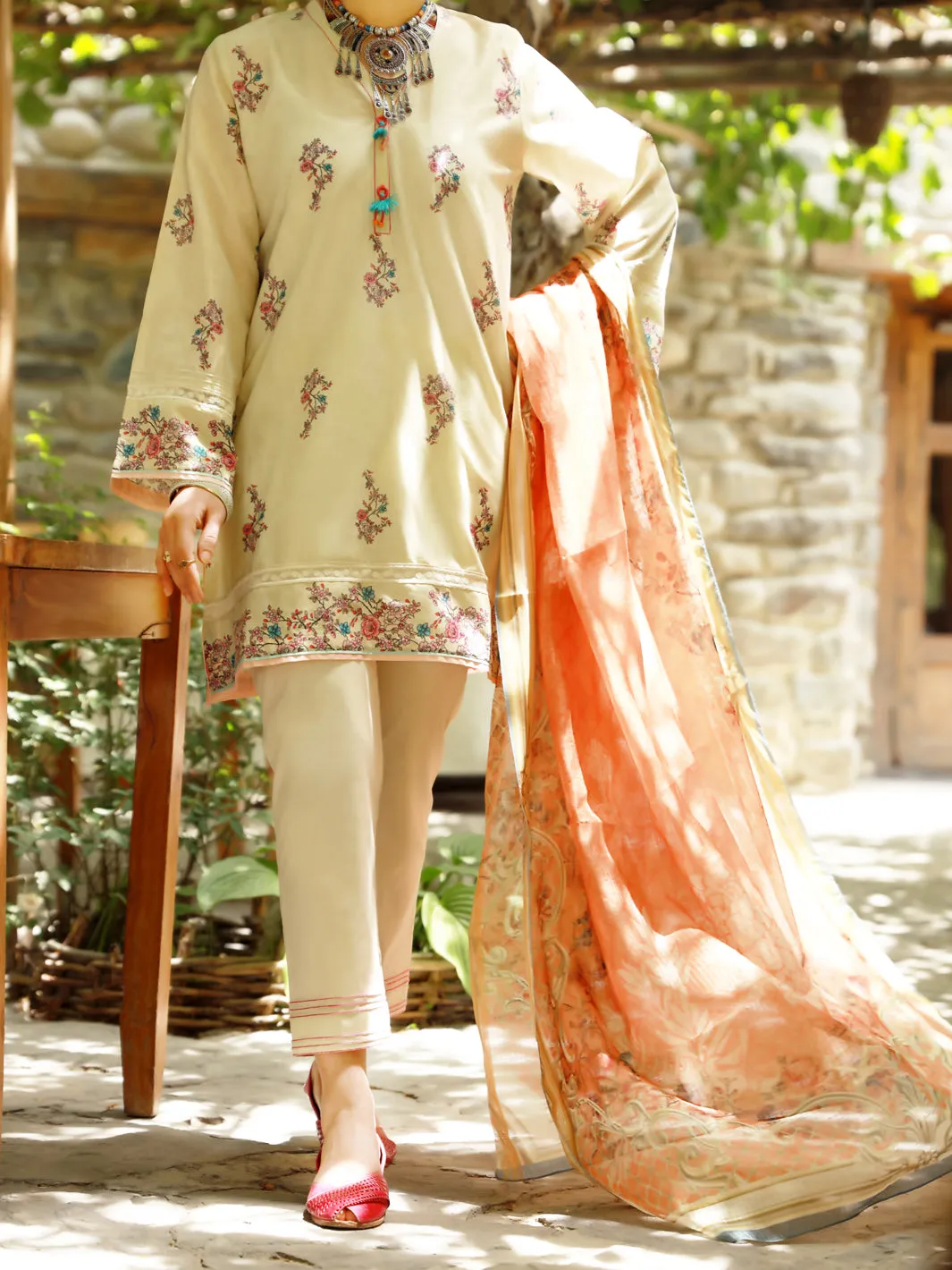 Beige Lawn 3 Piece Unstitched - ALP-3PS-1380