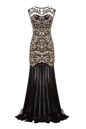 Black 1920s Flapper Glitter Dresses