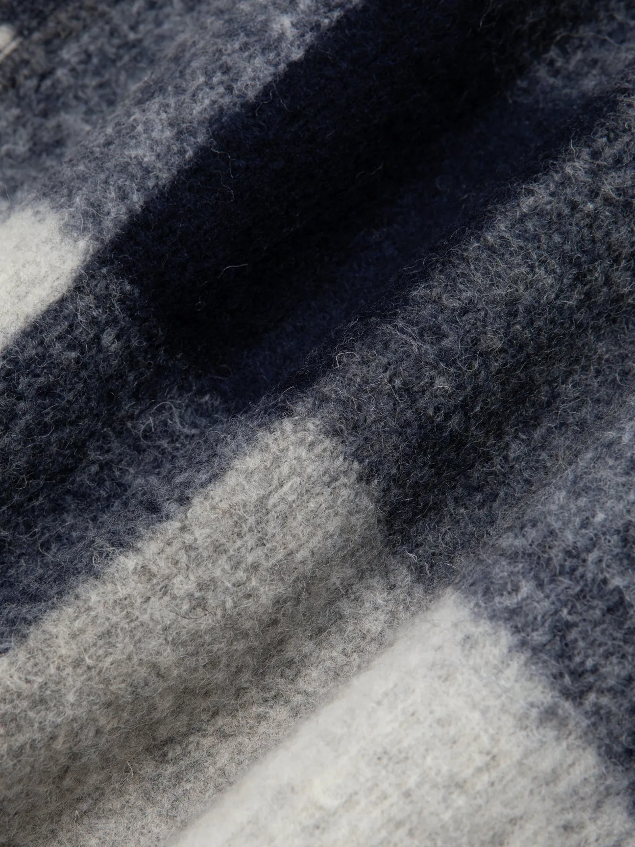 Blanket in Navy Check Italian Wool