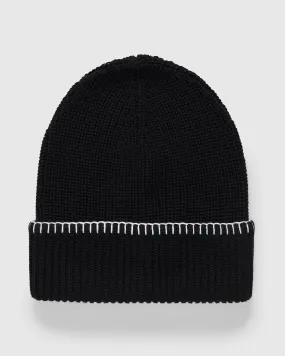 Blanket Stitch Watch Cap in Black