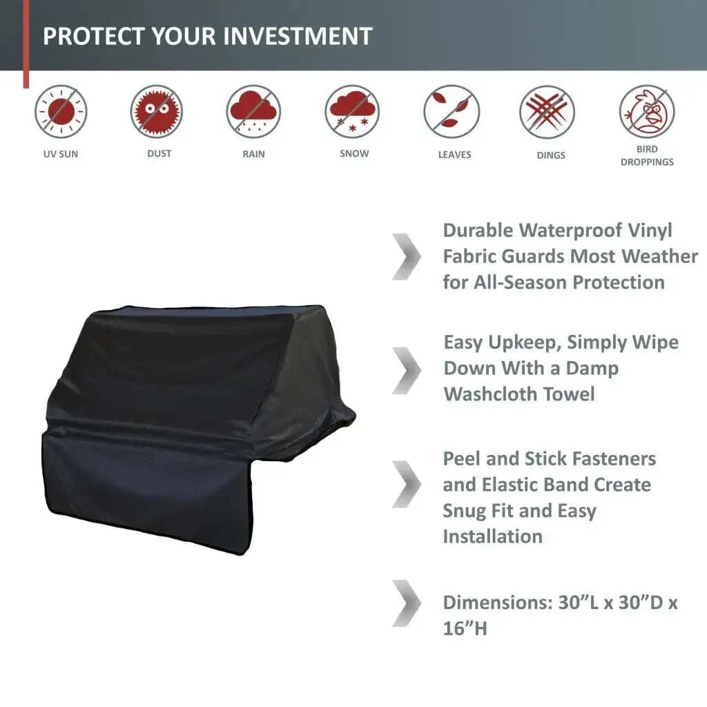 Built-In BBQ Outdoor Gas Grill Cover 30L x 30D x 16H Vinyl Black