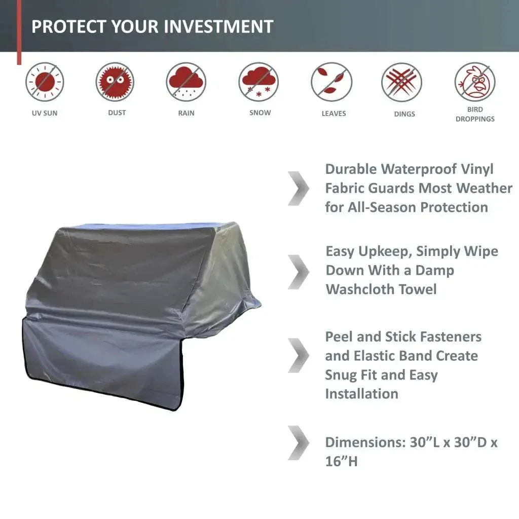 Built-In BBQ Outdoor Gas Grill Cover 30L x 30D x 16H Vinyl Grey