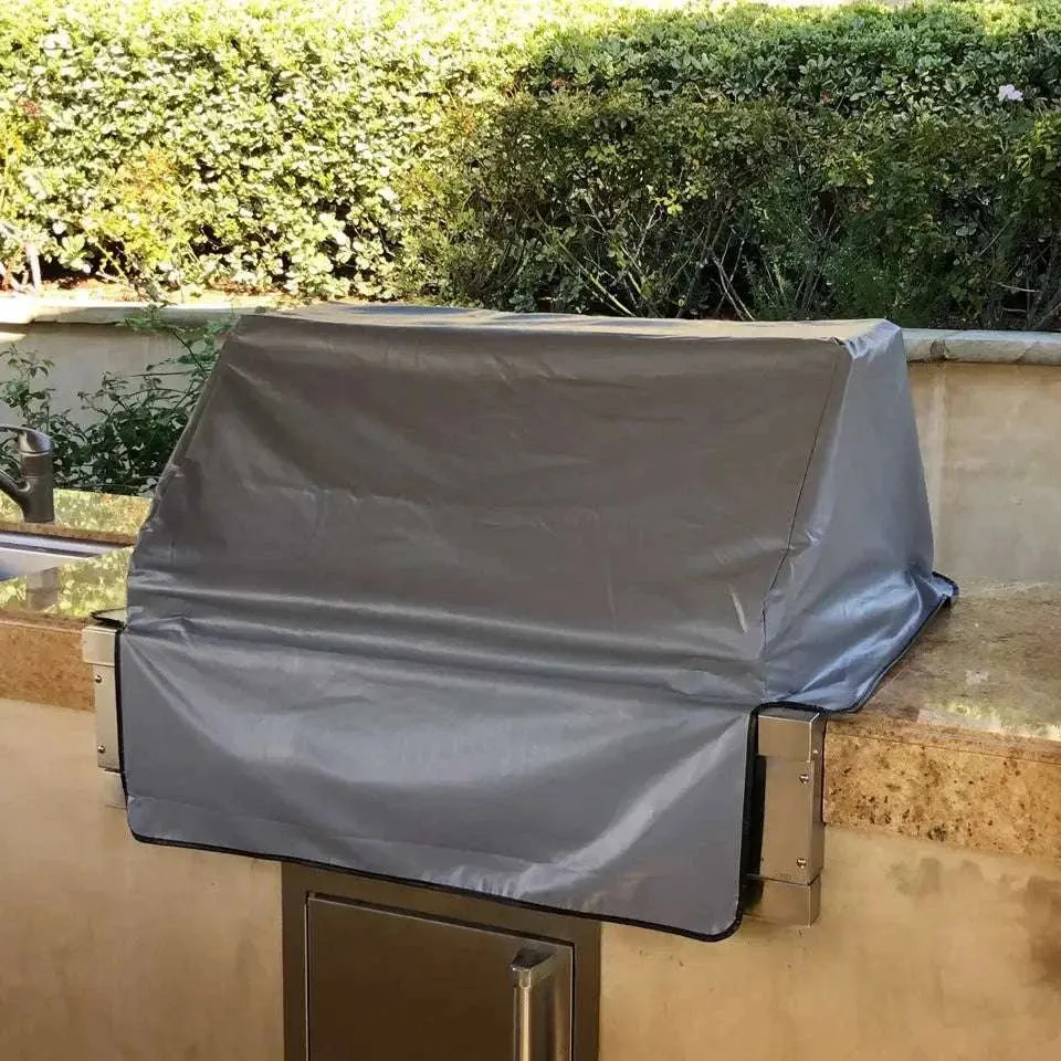 Built-In BBQ Outdoor Gas Grill Cover 33L x 30D x 16H Vinyl Grey