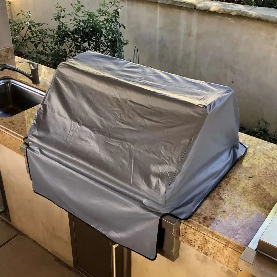 Built-In BBQ Outdoor Gas Grill Cover 33L x 30D x 16H Vinyl Grey