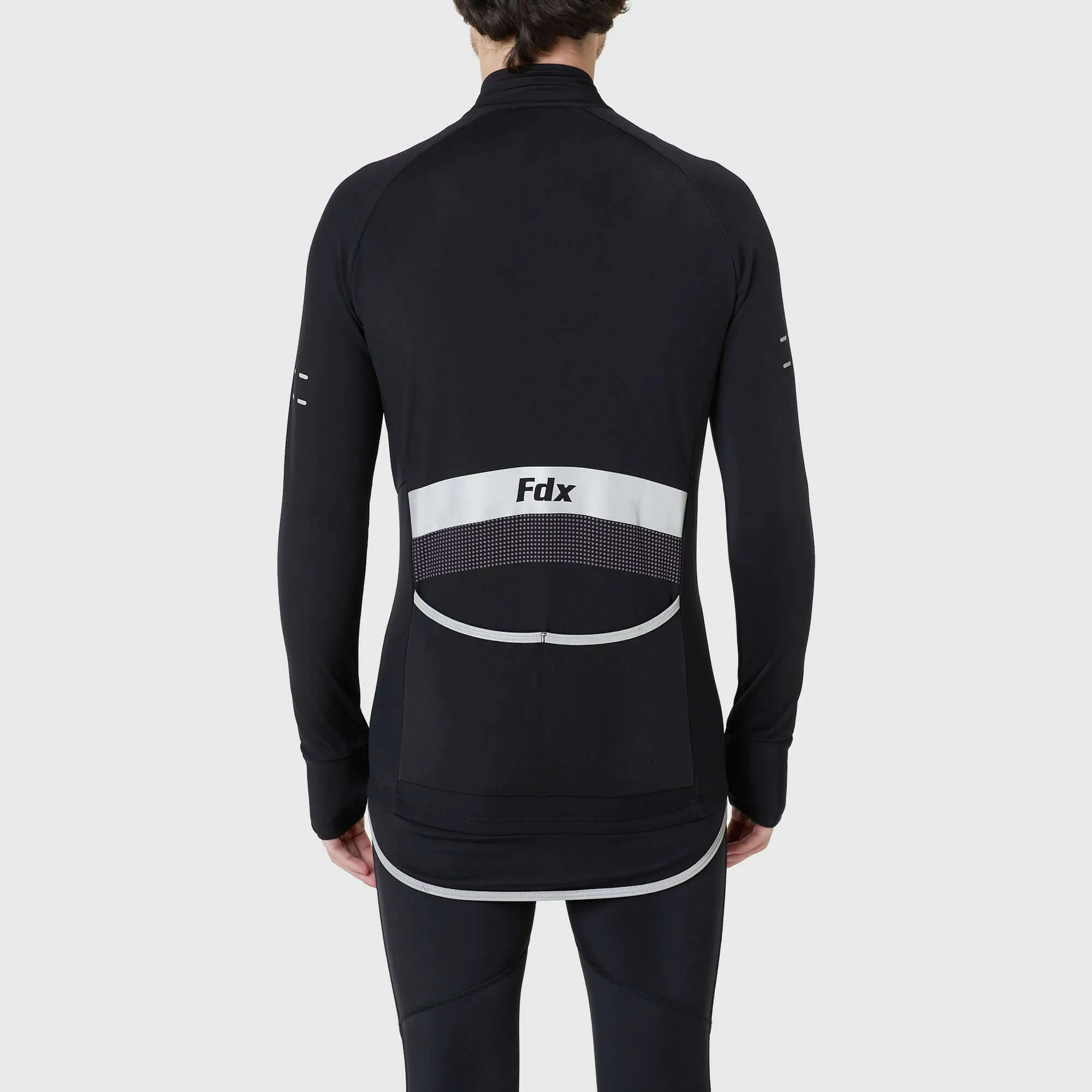 Fdx Arch Men's & Boy's Black Thermal Roubaix Long Sleeve Cycling Jersey