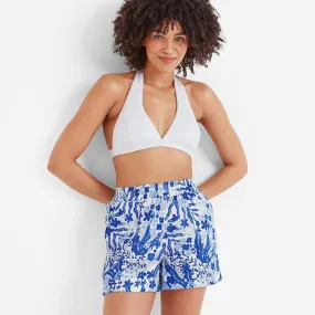 Leighton Womens Shorts - Blue Flower Print