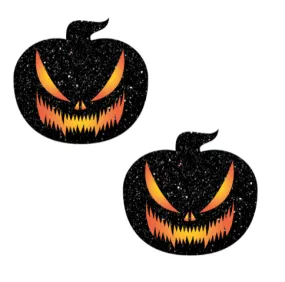 Mad Jack ‘O Lantern Black Glitter Nipple Cover Pasties