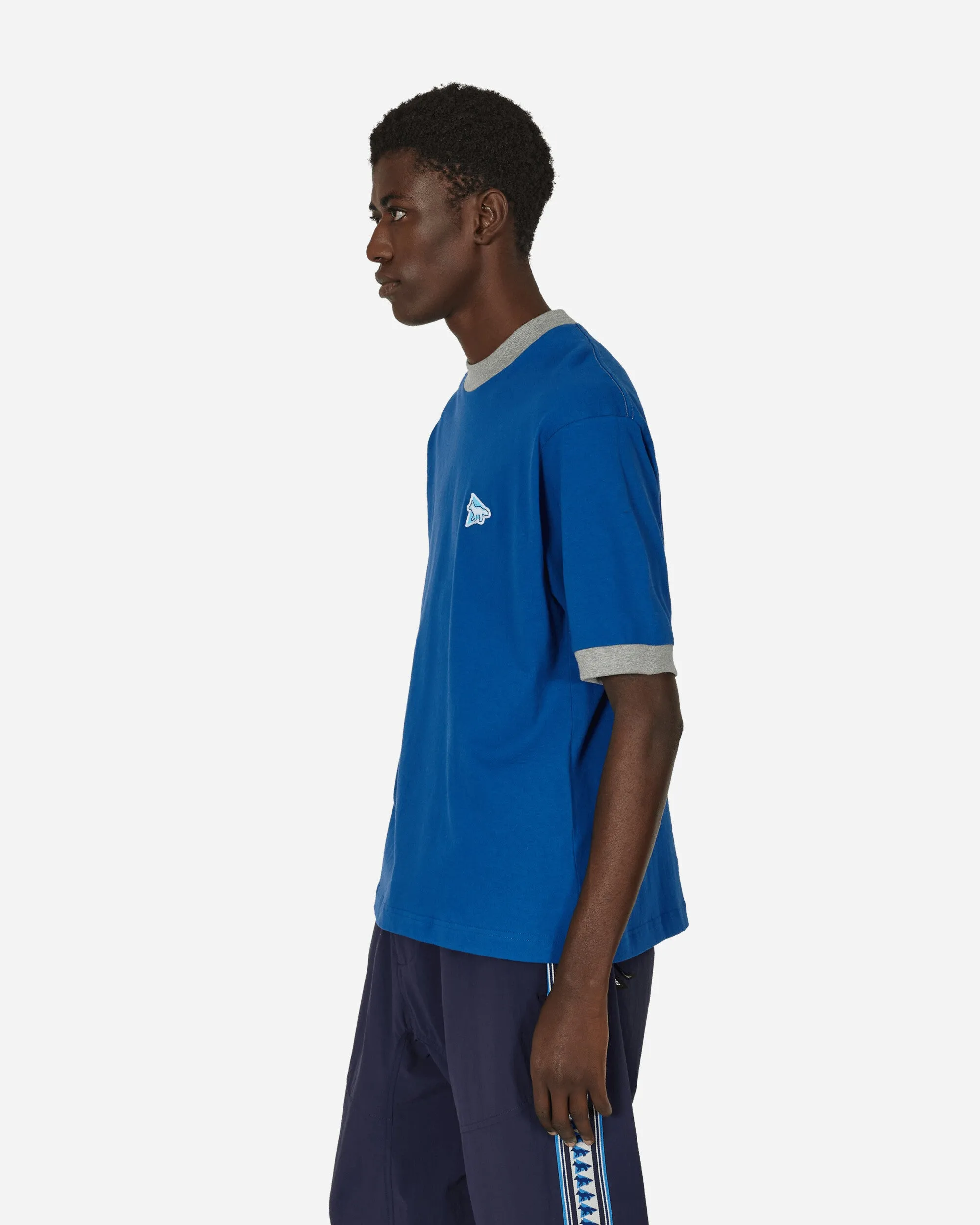 Maison Kitsuné Ringer Cotton T-Shirt Blue