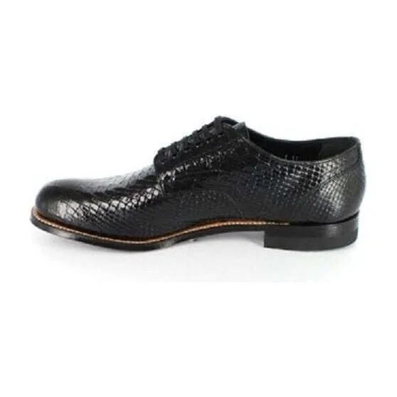 Mens Madison Anaconda Print Leather Stacy Adams Shoes Black 00055-001