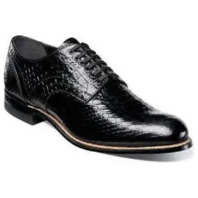 Mens Madison Anaconda Print Leather Stacy Adams Shoes Black 00055-001