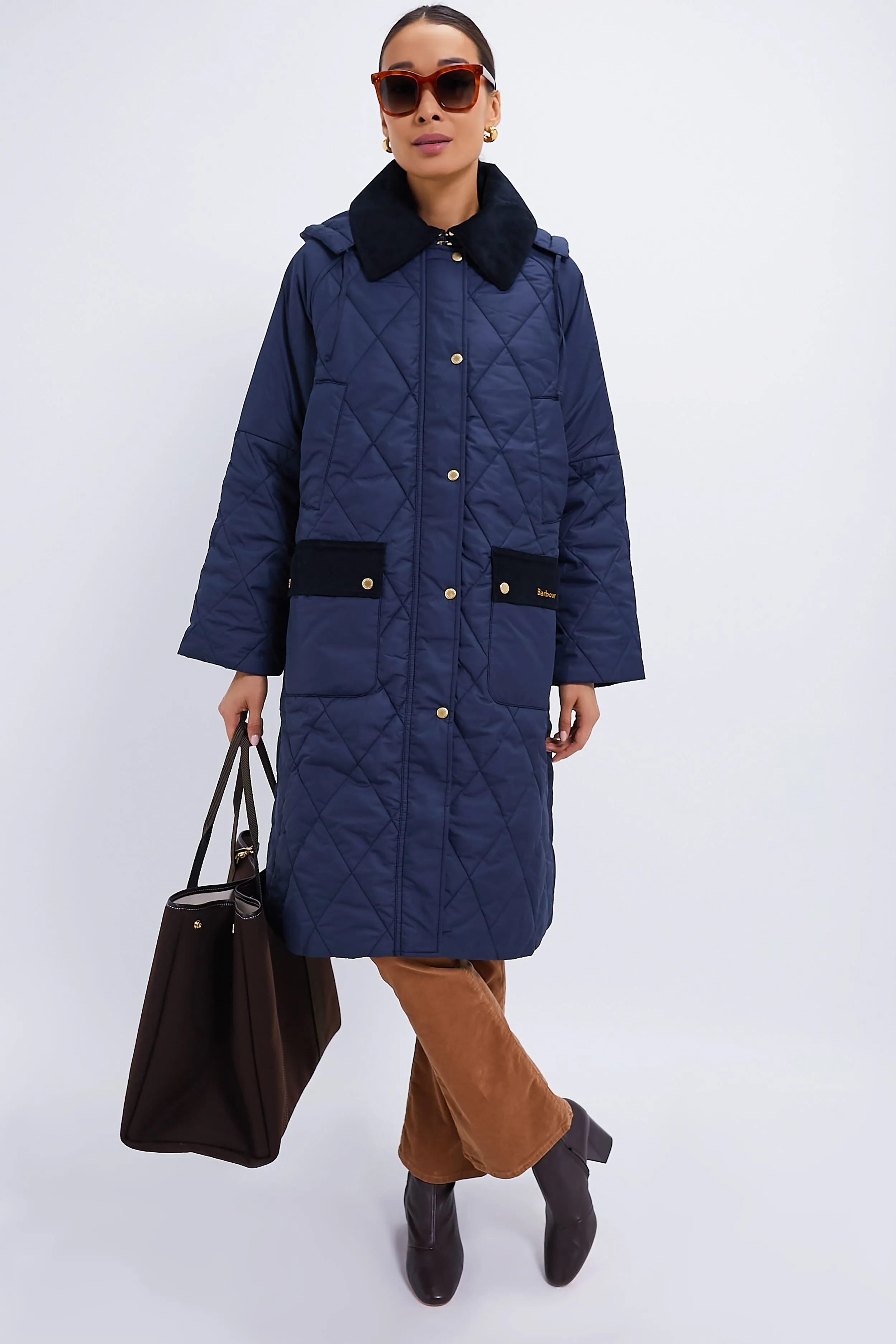 Navy Cookston Quilted Coat