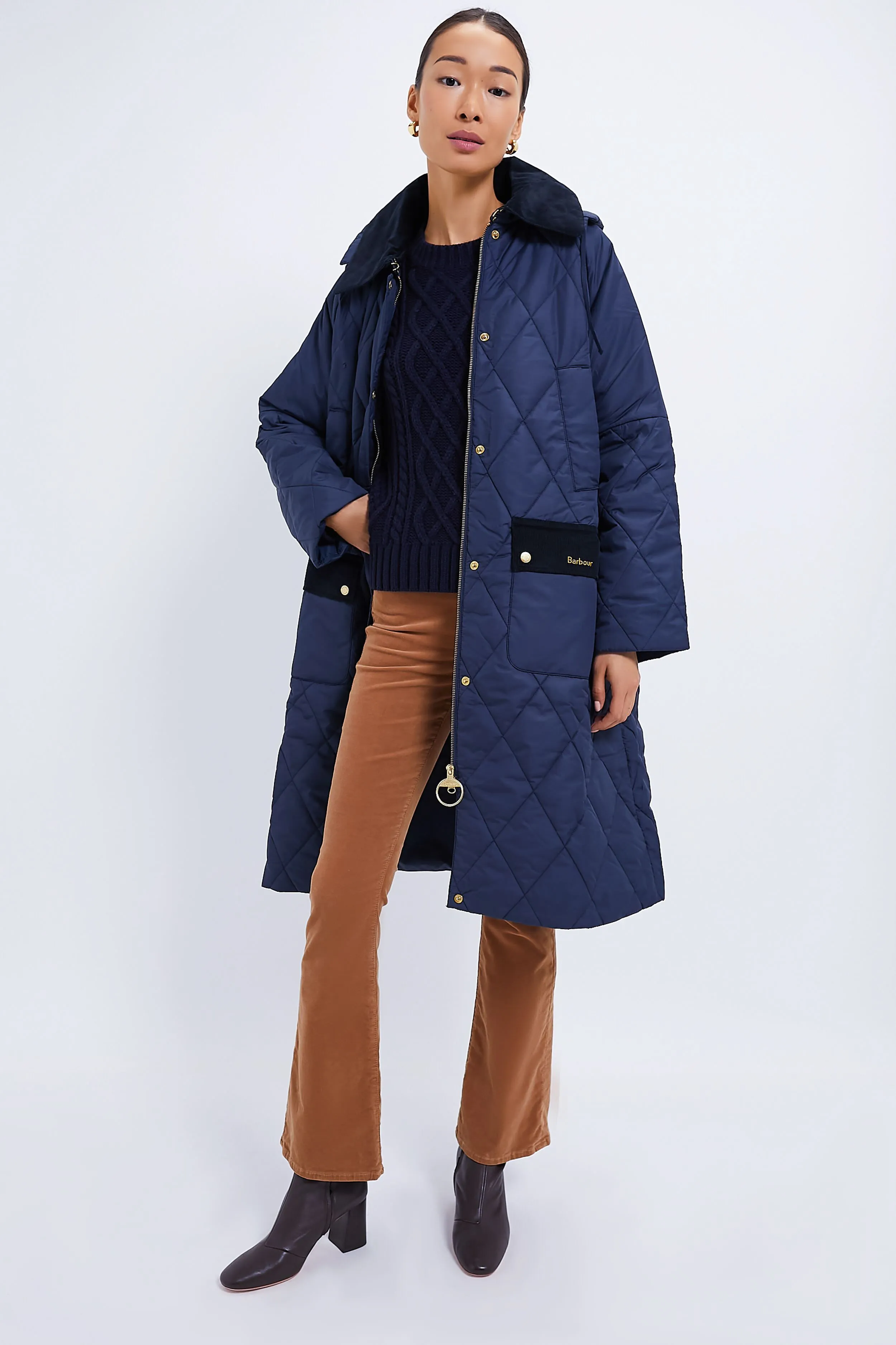 Navy Cookston Quilted Coat