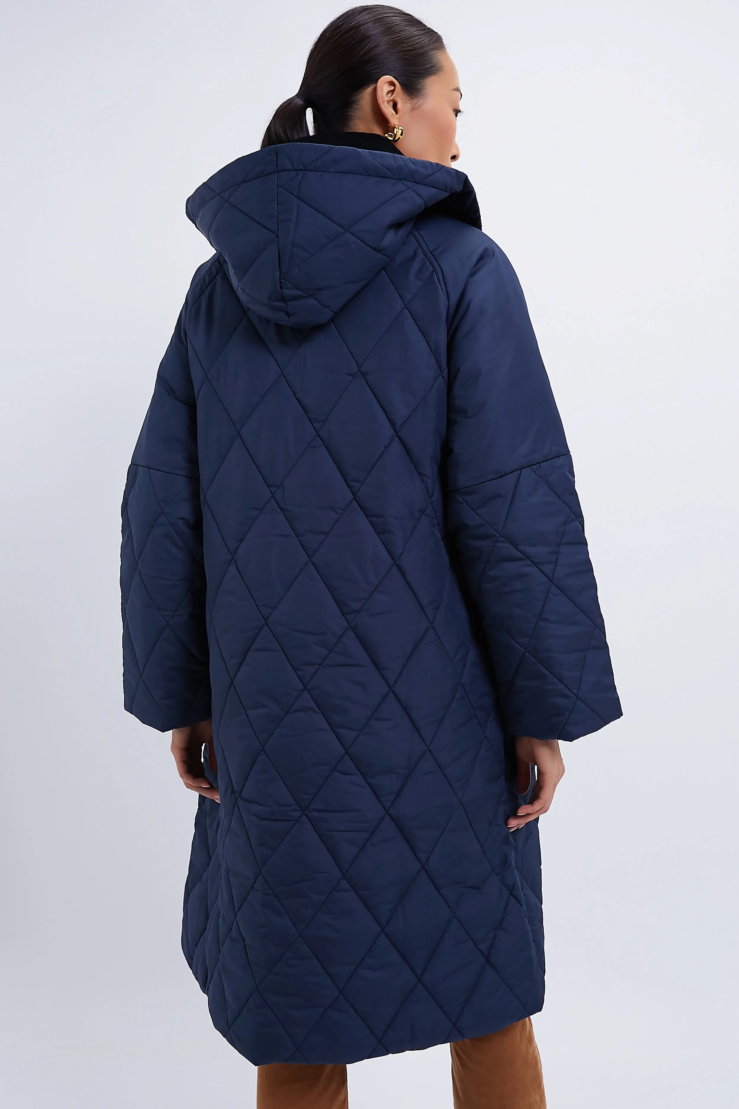 Navy Cookston Quilted Coat