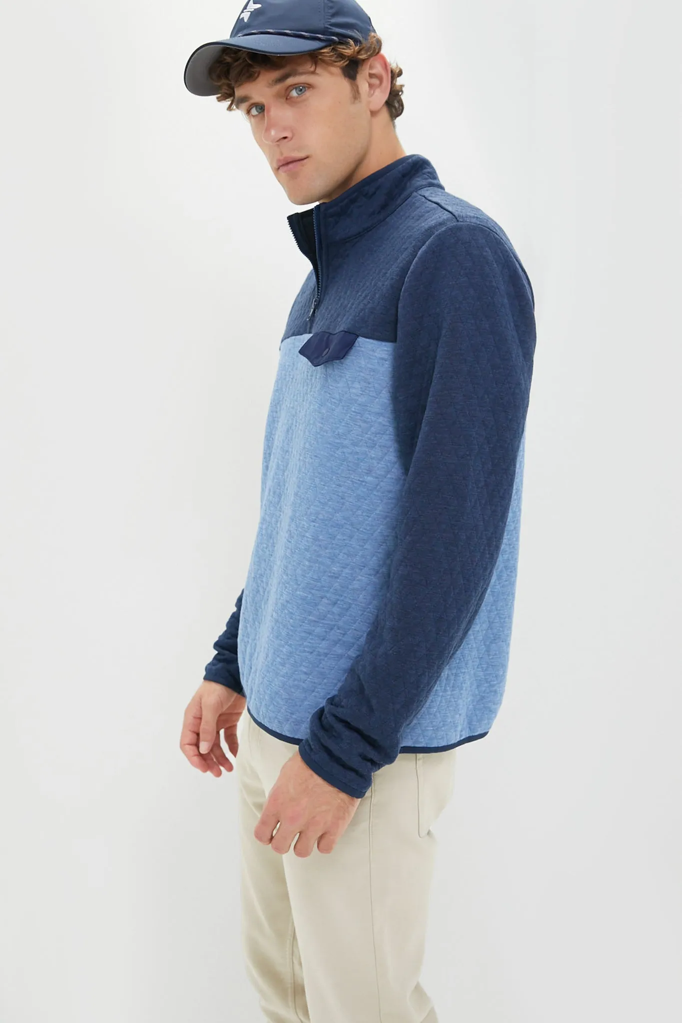 Navy Mid Blue Colorblock Corbet Pullover