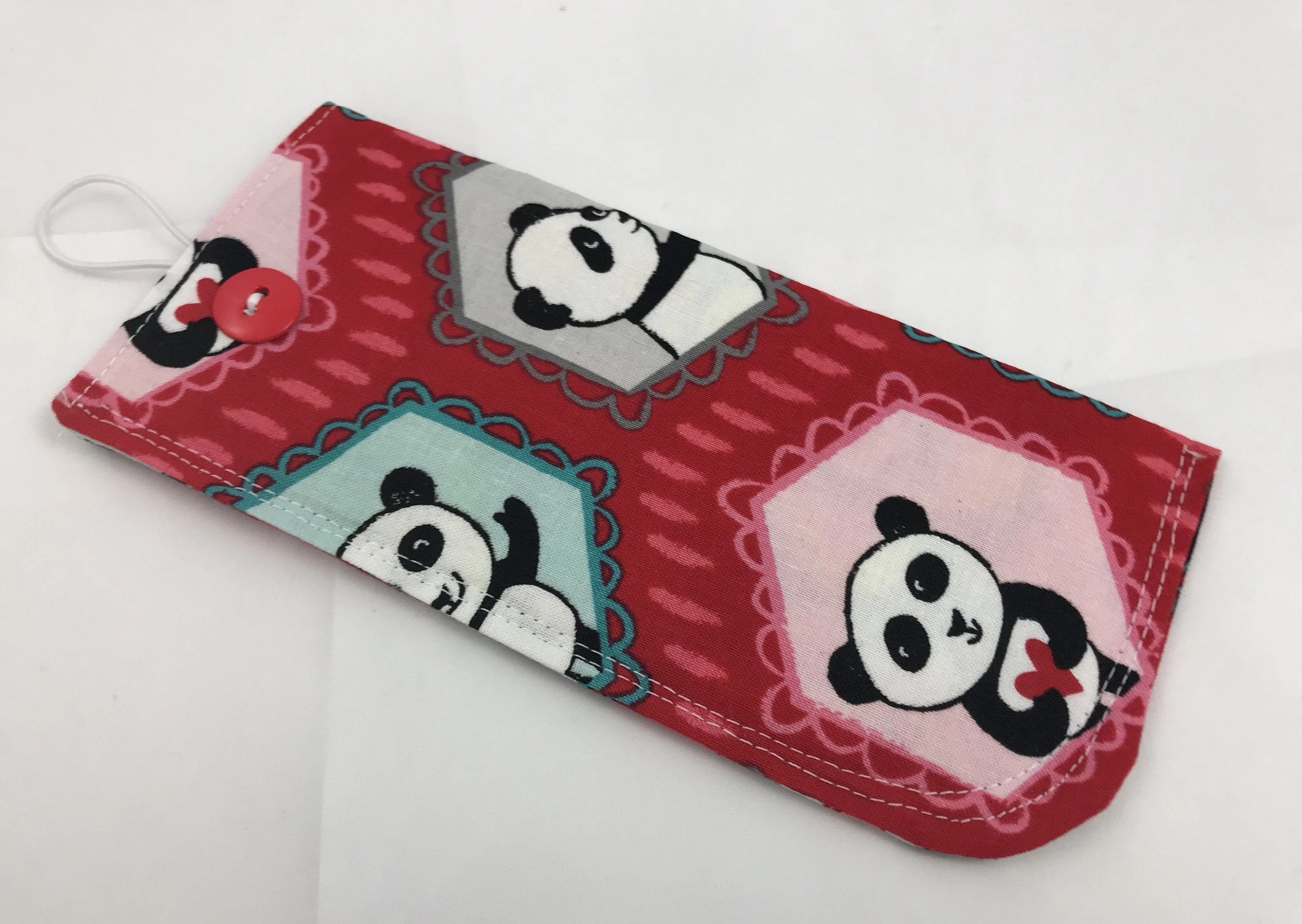 Red Sunglasses Case, Soft Eye Glasses Pouch, Panda Bear Reading Glasses Holder