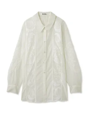 Sheer Embroidered Shirt