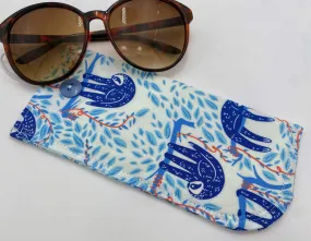 Sloth Eyeglass Case, Blue Sun Glasses Sleeve, Soft Padded Reading Glasses Holder