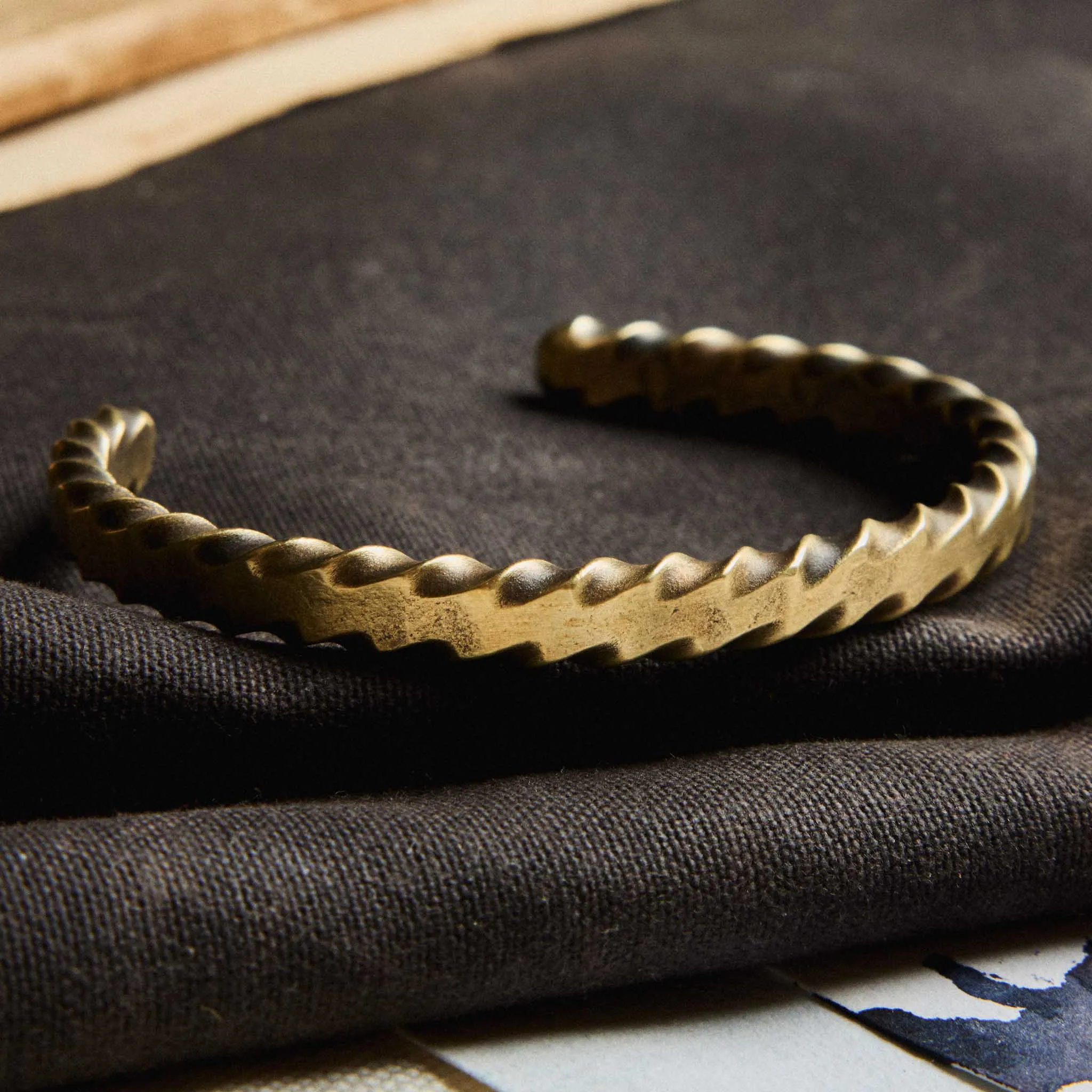 The Twisted Cuff in Brass