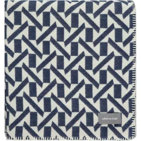 Tumbling Blocks Navy Organic Cotton Throw